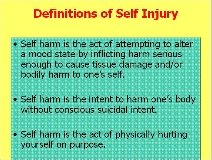 Definitions of Self Injury cutters CEUs